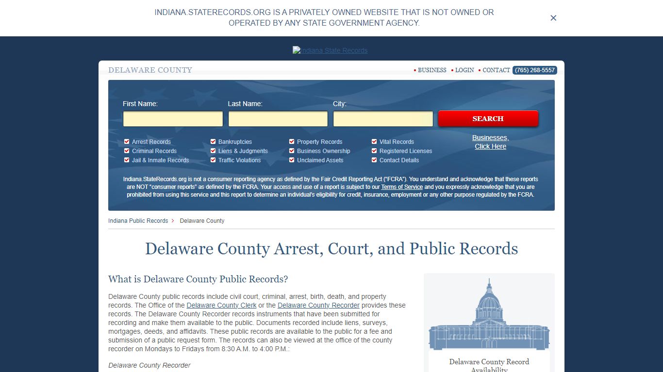 Delaware County Arrest, Court, and Public Records