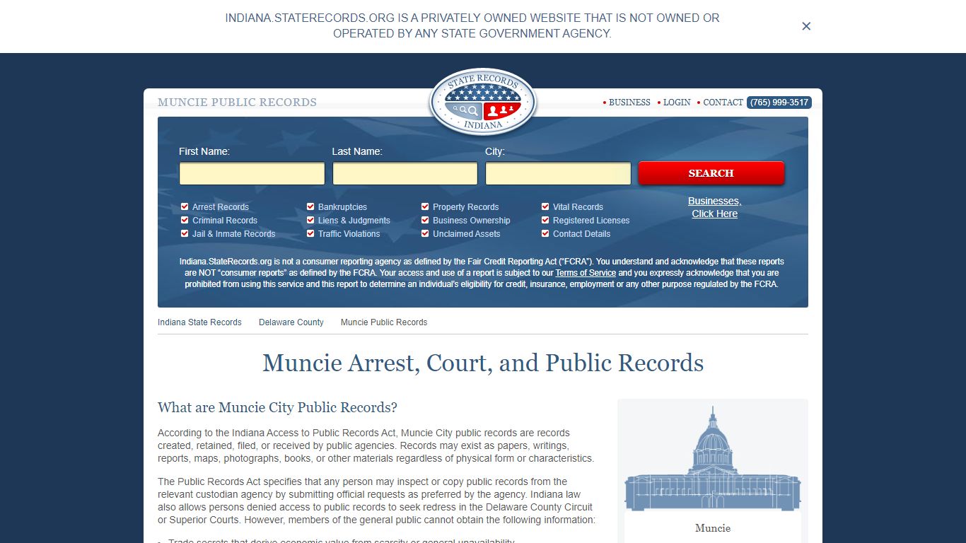 Muncie Arrest and Public Records | Indiana.StateRecords.org